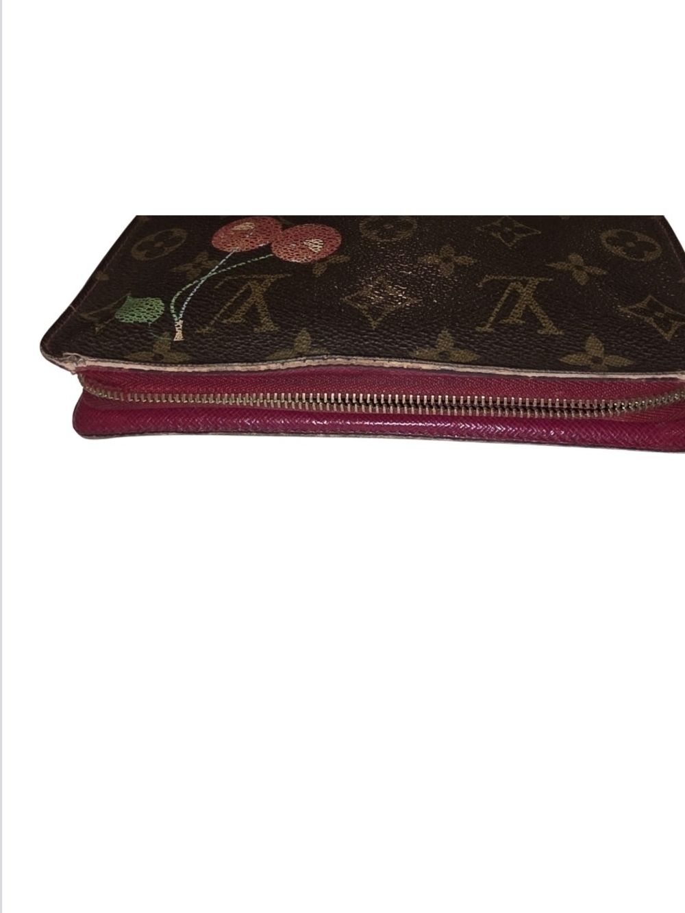 Louis Vuitton x Takashi Murakami Monogram Cerises Zippy Wallet Red Interior 2005 - Picture 4 of 9